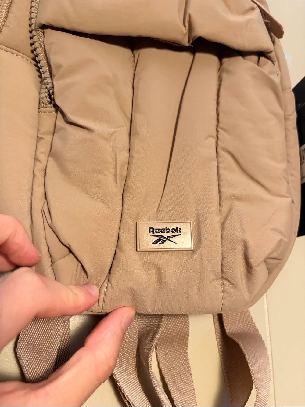 Reebok Unisex Sling Bag Backpack Tan Beige Crossbody Shoulder Travel NWT